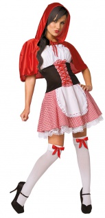 Damen Kostüm Rotkäppchen rot Märchen Karneval Fasching Smi 