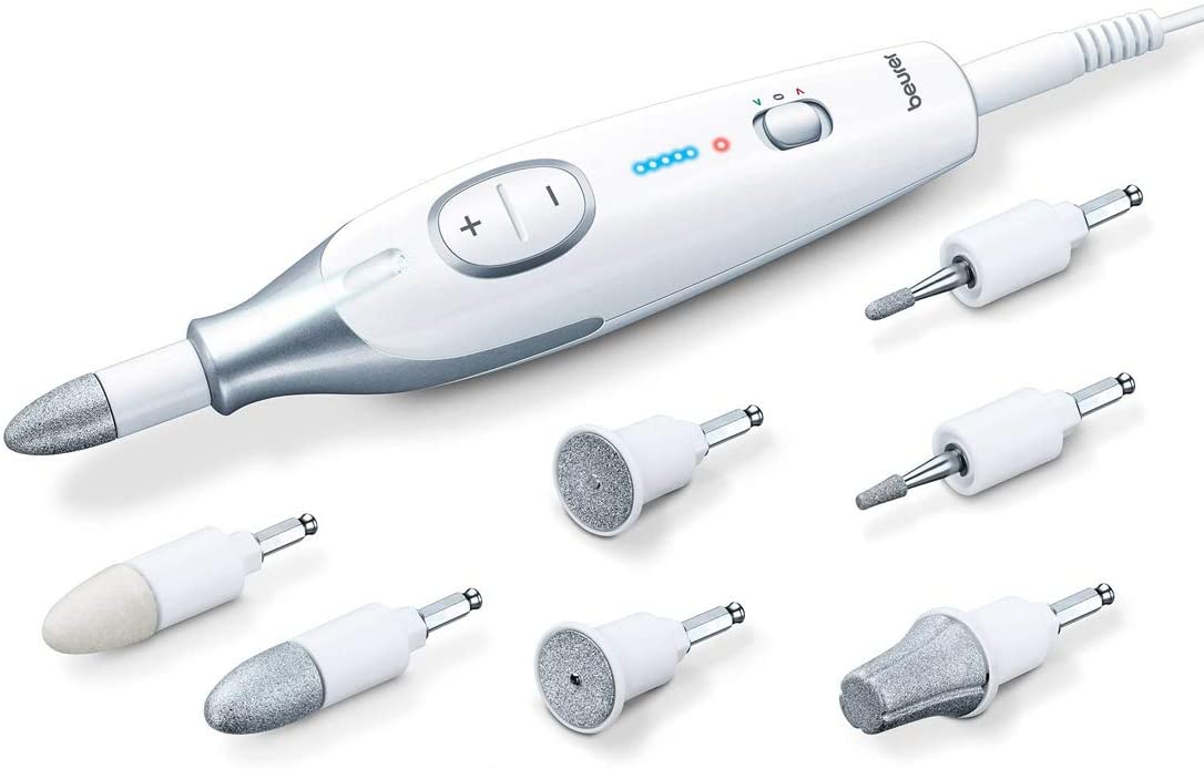 Beurer MP42UK Pedicure and Manicure Set, Electric Nail File with 7 High-Quality Attachments, LED Precision Light, Fast Rotation (2500-4600rpm), UK Plug and Storage Bag : Amazon.co.uk: Beauty