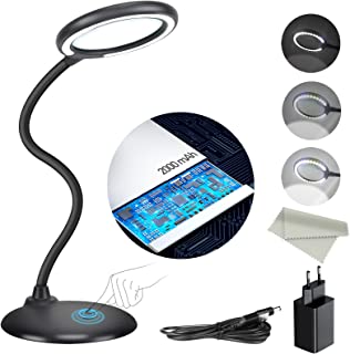 Lötkolbenhalter Ständer LED Beleuchtung Vergrößerungsglas Lupe mit Zwei Hände 