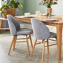 Esszimmerstuhl Albi Kunstleder Gestell rund Lehnstuhl Polsterstuhl Buche Eiche 