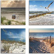 Nordseestrand se Bilder Keilrahmen Poster Strand Leinwand XXL 100 cm*65 cm 301 