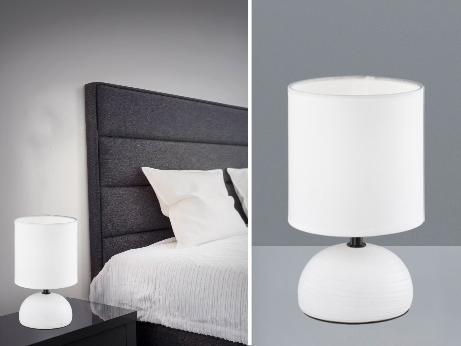 moderne Wohn Schlaf Zimmer Raum Leuchten Keramik weiß/silber Nacht Tisch Lampen 