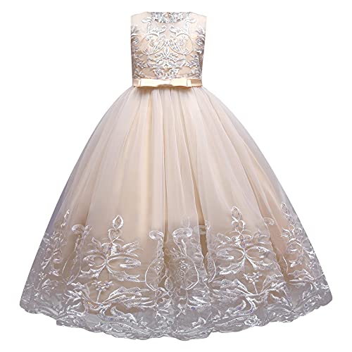 Kinder Mädchen Chiffon Kleid Lang Party Hochzeit Brautjungfern Festlich Kleider 