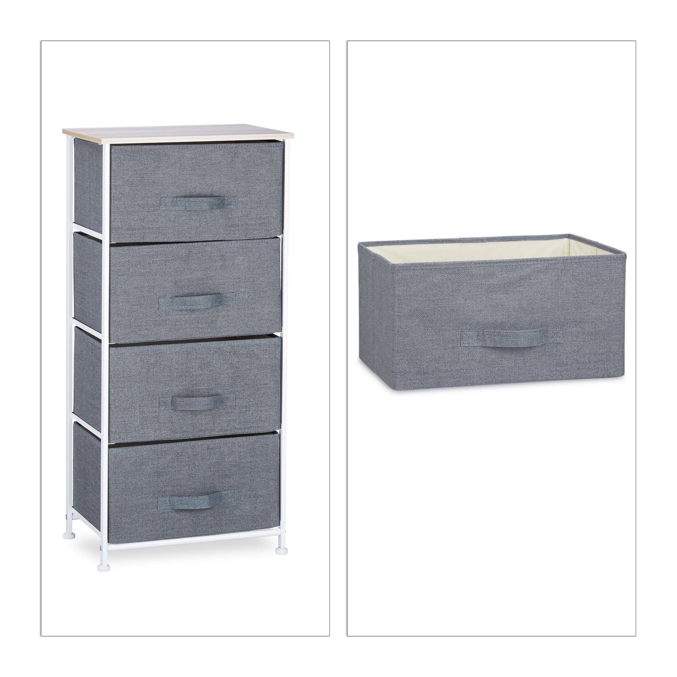 Regalsystem Metall Schubladenbox Regal Kommode Standregal Schubladen Grau Körbe 