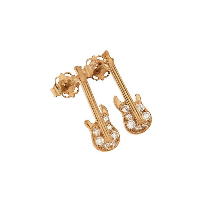 Gitarre von Rockys  1 Paar 333 Gold Ohrstecker E 