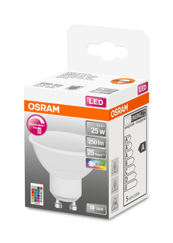 RGB LED 290 Lumen Leuchtmittel dimmbar GU10 Reflektor Fernbedienung 3.5 Watt 