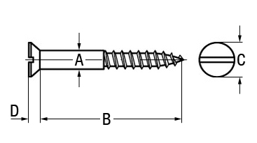 Senk-Holzschrauben mit Schlitz DIN 97 Messing galvanisch vernickelt 