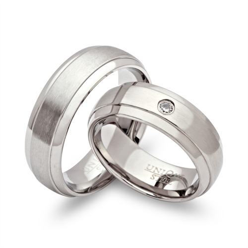 9H Gratis Gravur Herren Partnering Trauring aus Edelstahl inkl 