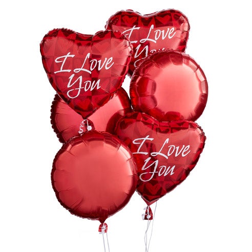 10-100 Heart I L U & Print Balloons Valentines Day Romantic Balon His/Her Gifts 