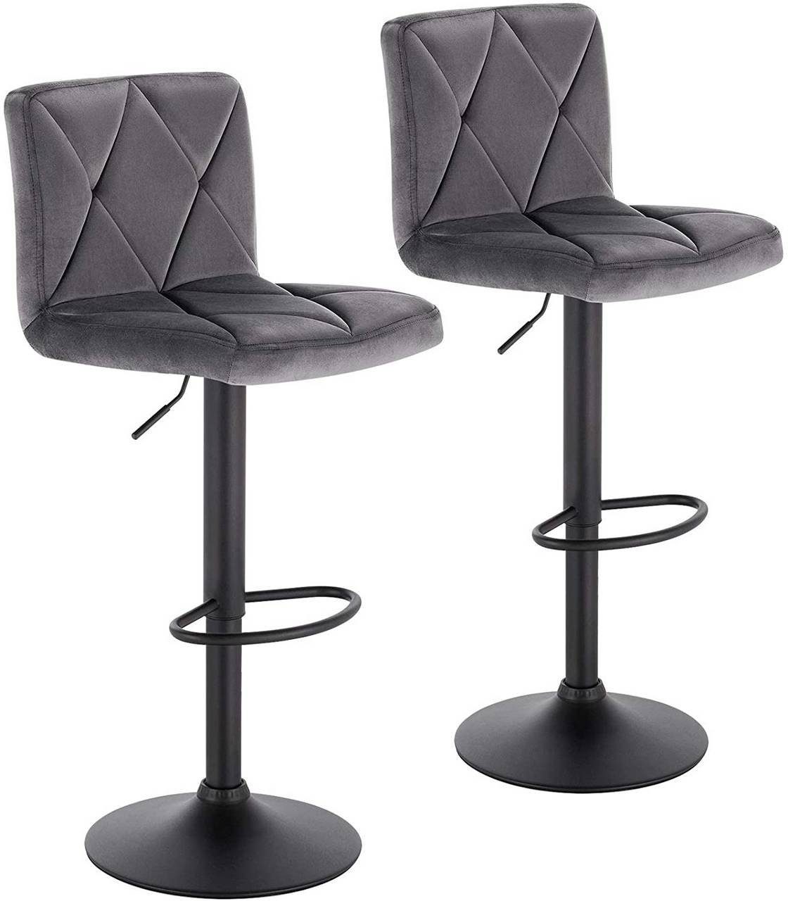 vidaXL 2x Barhocker Anthrazit MDF Barstuhl Küchenhocker Tresenstuhl Hocker Bar 