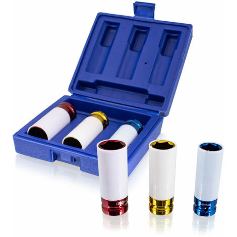 1/2" Schlagschrauber Nußsatz 7teilig Alufelgen Nüsse Nuß Set Steck-Nüsse 