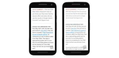Two screenshots of a Smashing Magazine article with different fonts