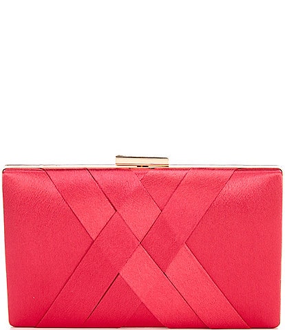 JACQUES VERT CHAMPAGNE PLEAT BOW CLUTCH BAG-NEW 