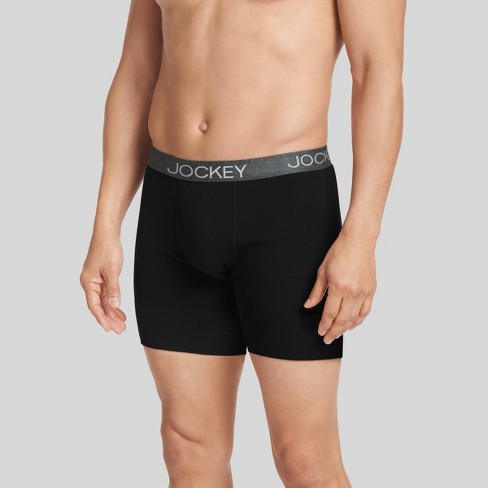 Jockey 4 Pack Active Cotton Stretch Boxer Brief With Stay BLACK 