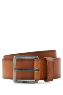 BOSS Jeeko Casual Leather Men's Belt Tan Brown 