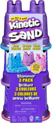 1kg=35,26€ Spin Master Kinetic Sand 3er Pack 340g verschiedene Farben Schimmer 