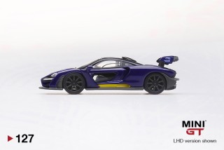 MINI GT MGT00127-R 1/64 MCLAREN SENNA PURPLE/YELLOW RHD 