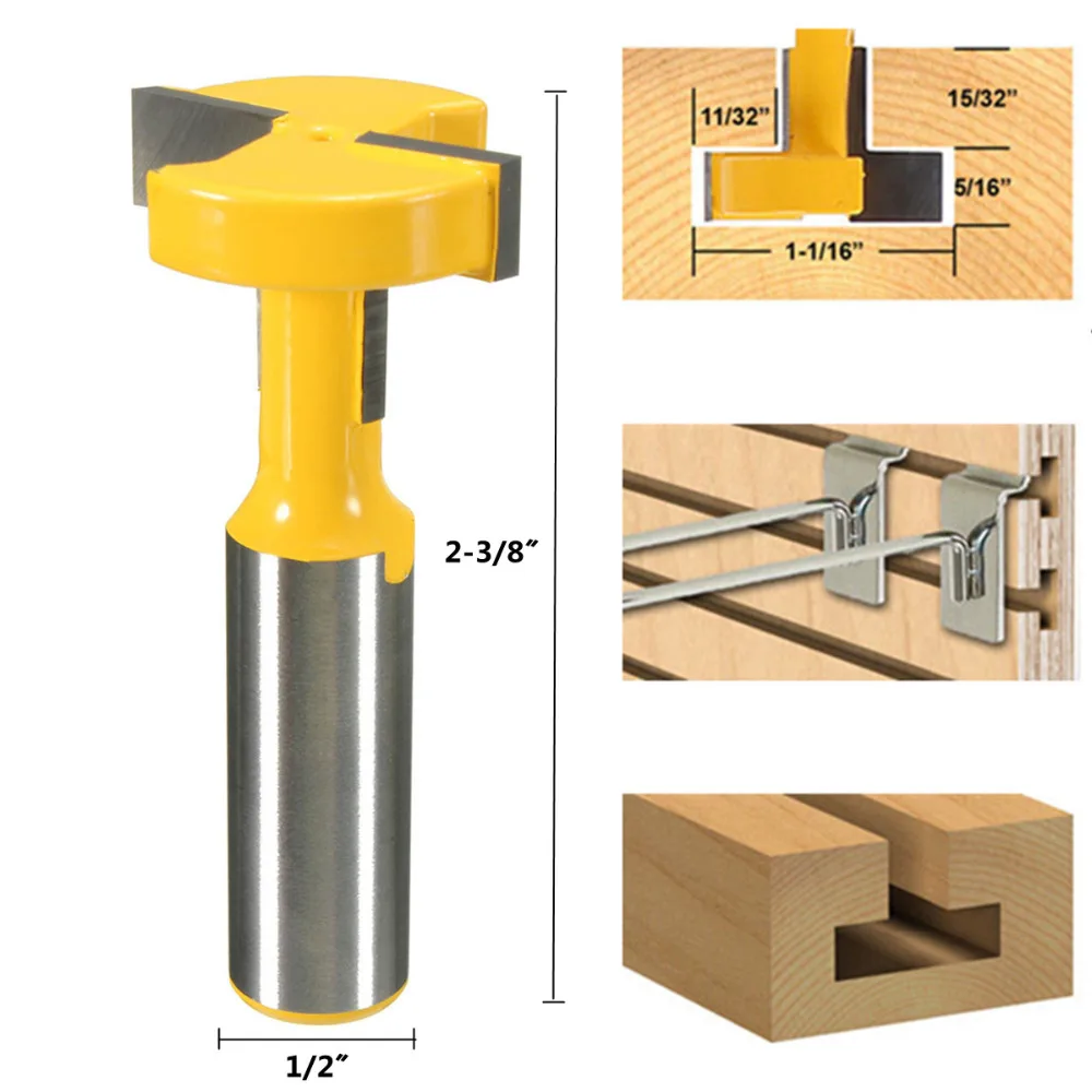 1/2'' Shank 1/2'' T-Slot Cutter Router Bit For Woodworking Milling Tool  hf X0DE 