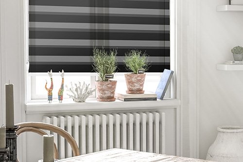 Doppelrollo Jalousie Duo Rollo Fensterrollo 95x150cm Hellgrau 