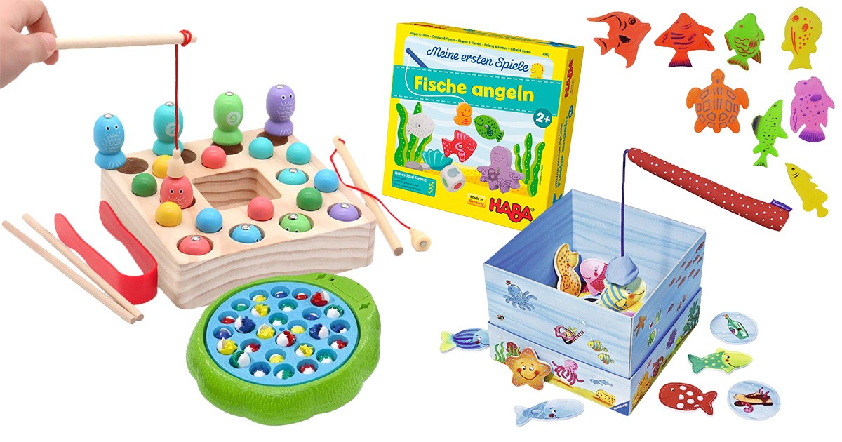 Magnet Angelspiel Wasserspiel Fische Angeln Lernspiel für Kinder ab 3 Jahre NEU 