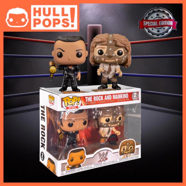 The Rock And Mankind Funko Pop Vinyl WWE Special Edition Exclusive 2 Pack 