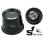 Monocolo da orologiaio in plastica nera forma classica lente minerale ø 24 mm 