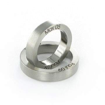 2 Trauringe Eheringe Partnerringe mit 3 Steine GRAVUR GRATIS ; JE51-33 