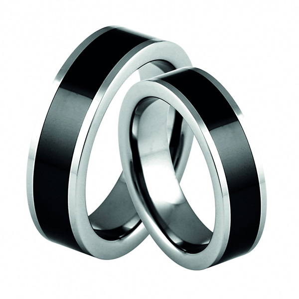 Innengravur 34130 Wolfram Tungsten Spannring Verlobungsring mit Zirkonia incl 