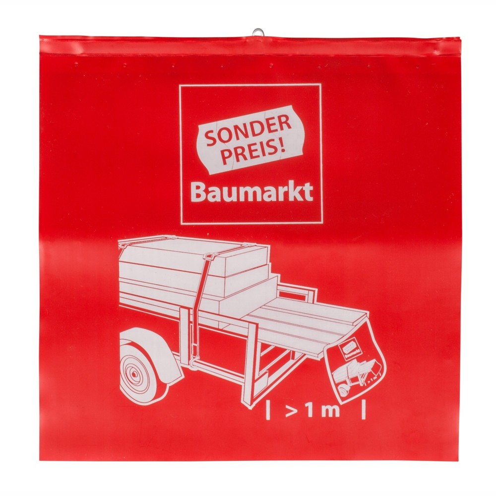 Signalfahne Rot für überhängende Lasten 30cm x 30cm Warnfahne/Warnflagge 
