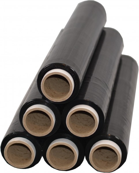 1 x Rolle schwarz Stretchfolie Palettenfolie 23µ 2,5 kg Verpackungsfolie 23my 