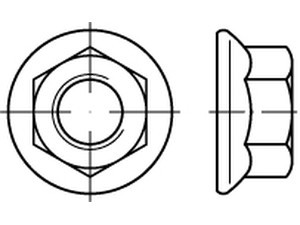 Sicherungsmutter mit Flansch Sechskantmuttern Edelstahl A4 DIN 6923 M6 M8 M10 