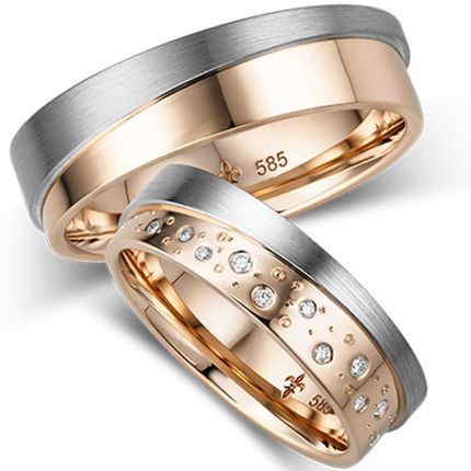 2 Eheringe Trauringe mit echtem Diamant Edelstahl Schwarz und Lasergravur ES49 