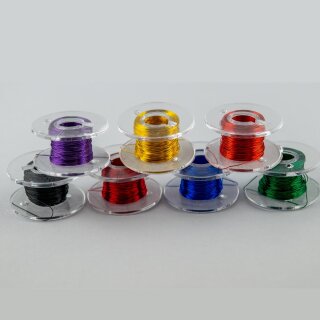 10m Kupferlackdraht CU-Lackdraht 2x0,15mm rot schwarz verdrillt 10 Meter Spule 