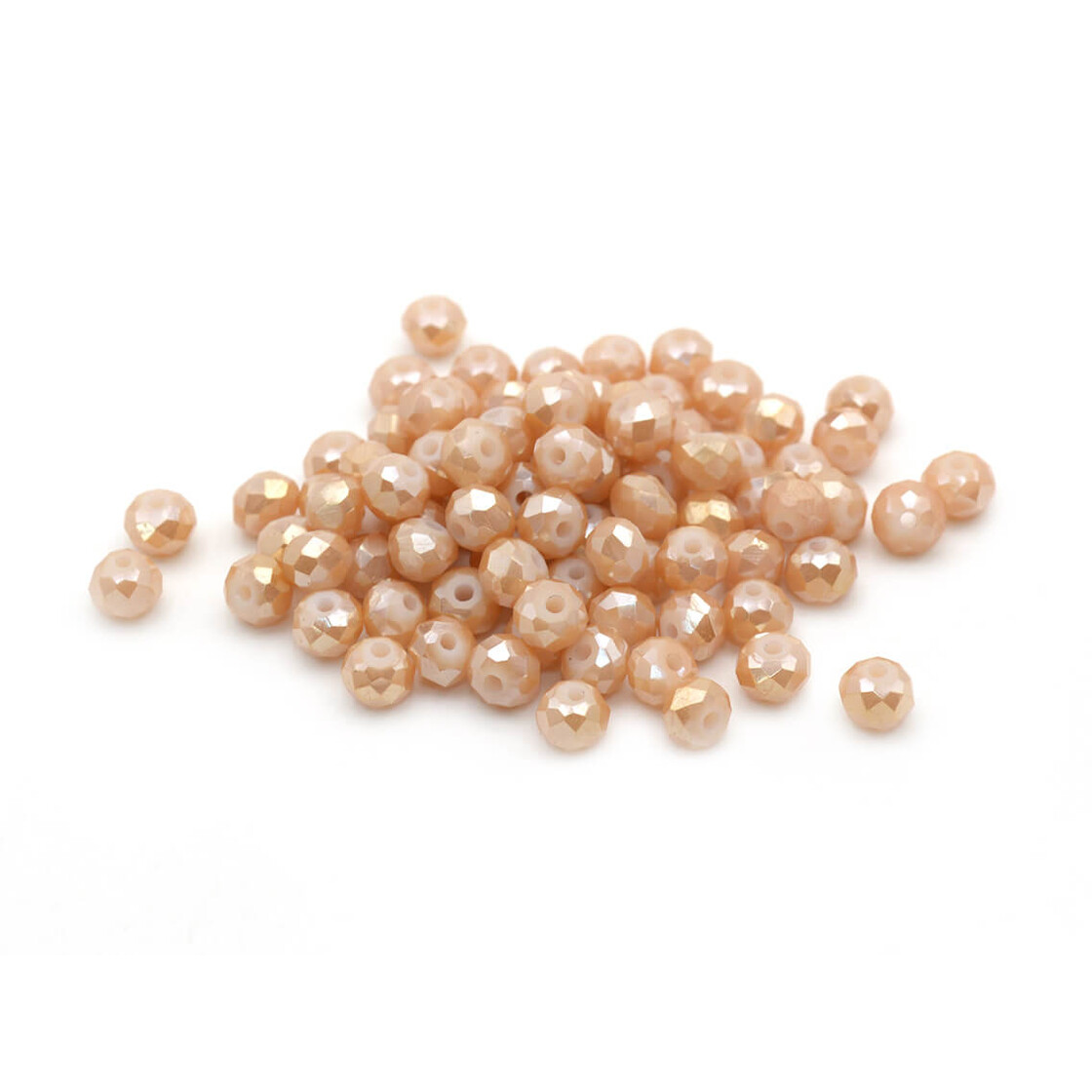 Vintageparts DIY facettierte Glasschliffperlen in pfirsichfarben 4x3 mm 50 Stück 