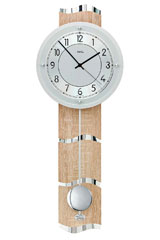 AMS 7423 Wanduhr Quarz mit Pendel Holzgehäuse Sonoma-Optik Pendeluhr 