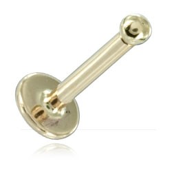 Micro labret Or 14 carats vis interne avec boule 2mm 