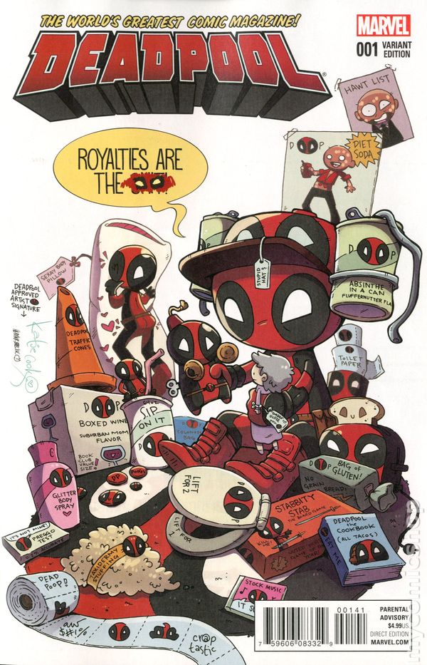 Marvel DEADPOOL #1 2015 Blank Cover Variant NM 