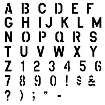 'STENCIL FONT' SET OF A To Z 125mm To 400mm MYLAR POLYESTER STENCIL TEMPLATE 