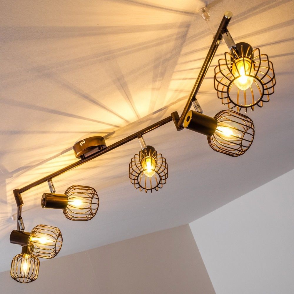 kupferfarbene Wohn Schlaf Zimmer Lampe Retro Decken Leuchte Küchen Flur Strahler 