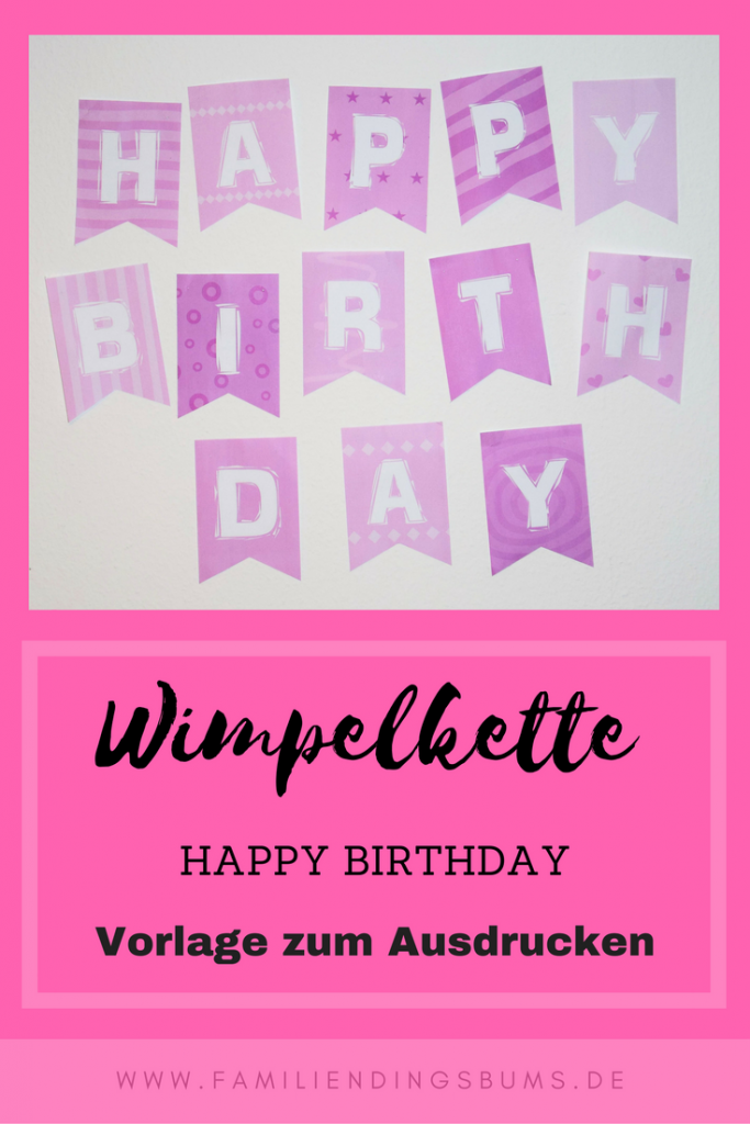 Girlandendeko für runde Geburtstage Mini-Wimpelkette Birthday Blocks 3m 