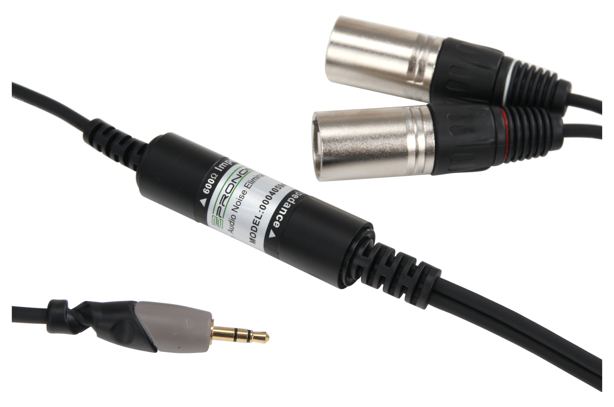 3 m Zwillingskabel Cinch auf 3,5 mm Klinke mono Dual Audiokabel Klinke-XLR/F 