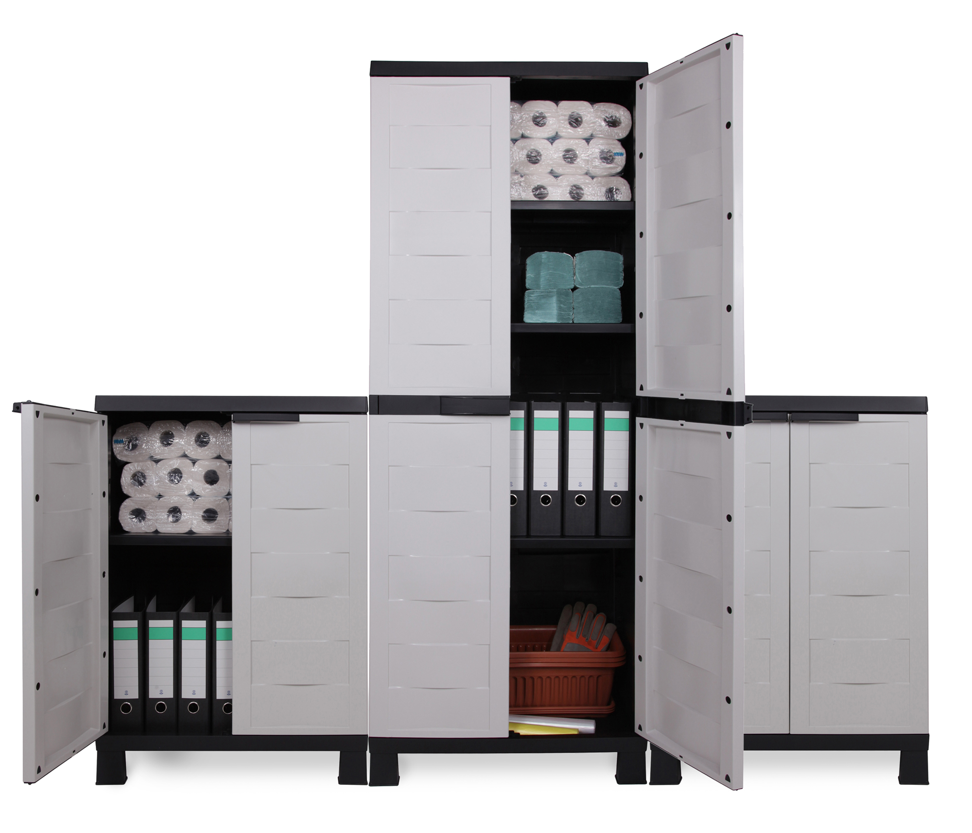 Ondis24 Kunststoffschrank Haushaltsschrank Büroschrank Aktenschrank Jolly Set 