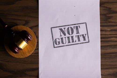 Free Not Guilty and a Gavel Stock Photo