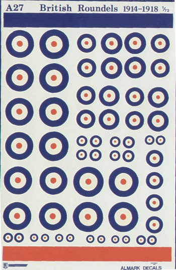Xtradecal X72111 1/72 RAF National Insignia/Roundels 1920-1939 Model Decals 