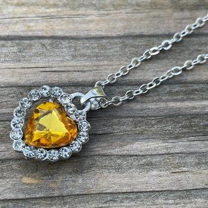 FrauenHerz-Kristallrhinestone-Silber überzogene Ketten-hängende SchmucksachenZJC 