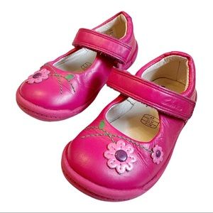 Clarks Girls Lilfolk Lou Inf Pink Leather Smart Shoes 