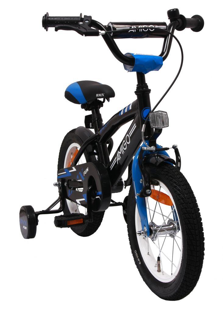 14 zoll ab 3-4 Jahre Kinderfahrrad für Jungen Schwarz Amigo BMX Fun 
