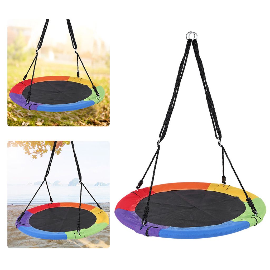 Nestschaukel Tellerschaukel Kinder-Schaukel Spinnennetz Rundschaukel 300Kg/100cm 