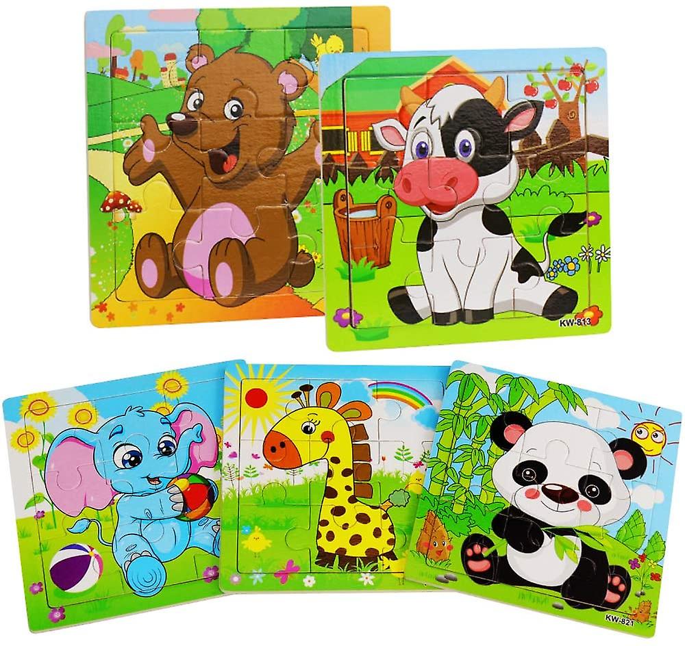 9-teilige Kinderpuzzle Kinder Tier Holzpuzzle Pädagogisches Spielzeug 