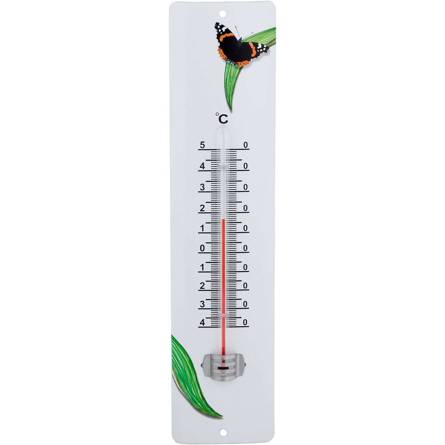 Thermometer 30cm METALL Außenthermometer Innenthermometer Metallthermometer 